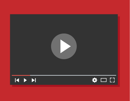 Cette image représente le lecteur youtube en flat design